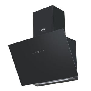 Baridi Angled Chimney Cooker Hood with Touch Controls & Carbon Filters 60cm - Black Glass - SE-DH105