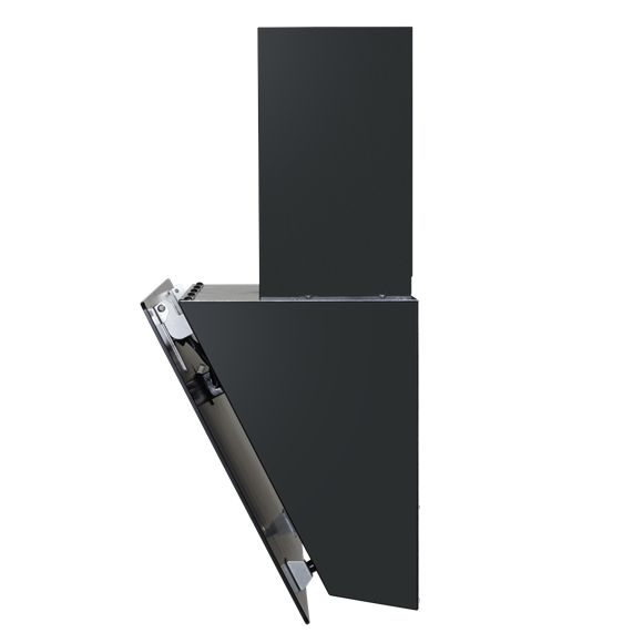Baridi Angled Chimney Cooker Hood with Touch Controls & Carbon Filters 60cm - Black Glass - SE-DH105