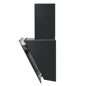 Baridi Angled Chimney Cooker Hood with Touch Controls & Carbon Filters 60cm - Black Glass - SE-DH105