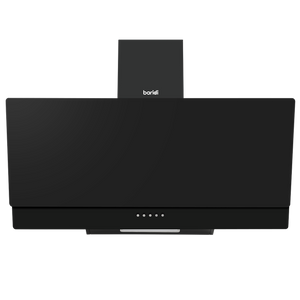 Baridi Angled Chimney Cooker Hood with Carbon Filters & LED Lamp 90cm, Energy Class A - Black Glass - SE-DH106