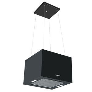 Baridi Square Island Cooker Hood 40cm - Black - SE-DH109