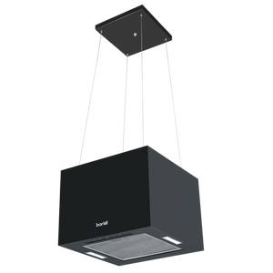 Baridi Square Island Cooker Hood 40cm - Black - SE-DH109