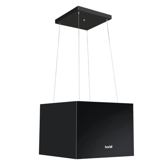 Baridi Square Island Cooker Hood 40cm - Black - SE-DH109