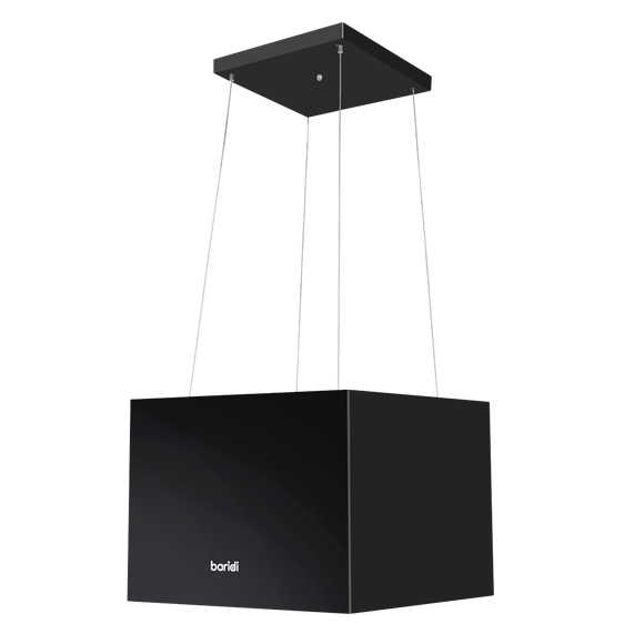 Baridi Square Island Cooker Hood 40cm - Black - SE-DH109