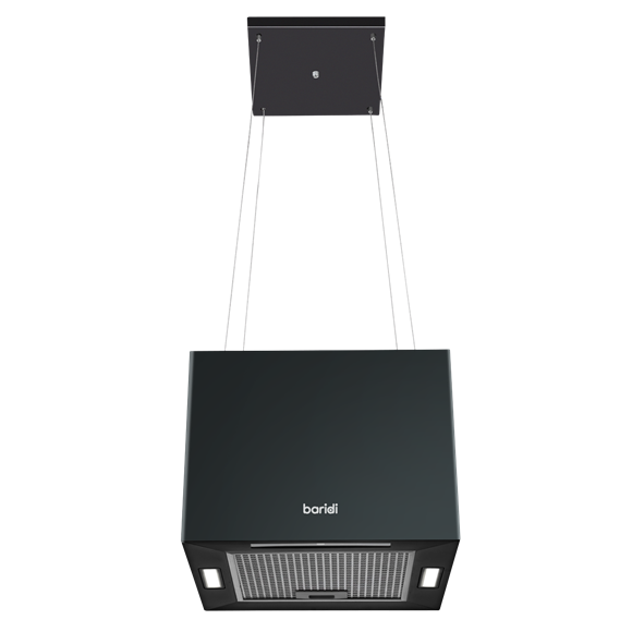 Baridi Square Island Cooker Hood 40cm - Black - SE-DH109