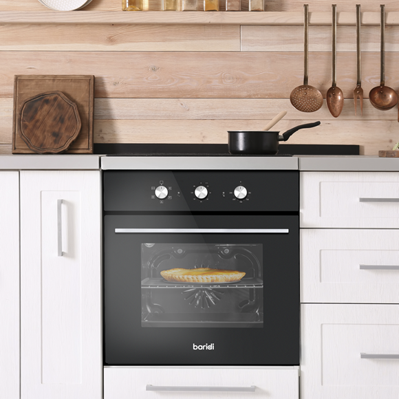 Baridi Built-In 5-Function Fan Assisted Oven with Timer 60cm, 55L Capacity - Black - SE-DH110