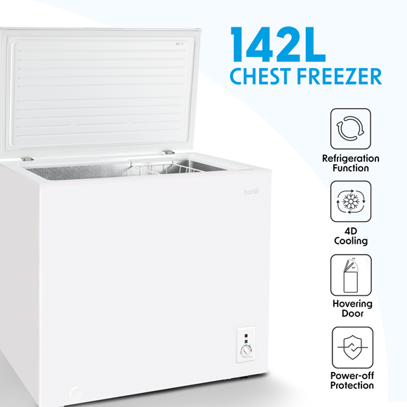 Sealey | Baridi Freestanding Chest Freezer 142L Capacity - White - DH120