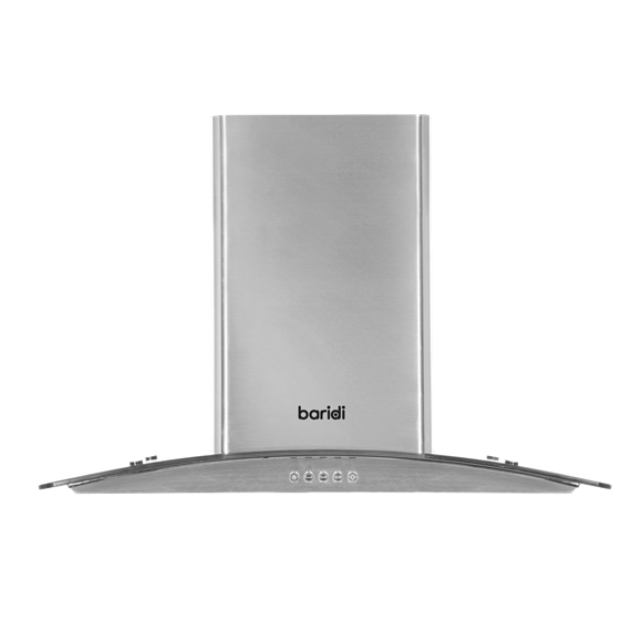 Sealey | Baridi Curved Glass Cooker Hood with Carbon Filters & LED Lights 60cm - Stainless Steel - DH128