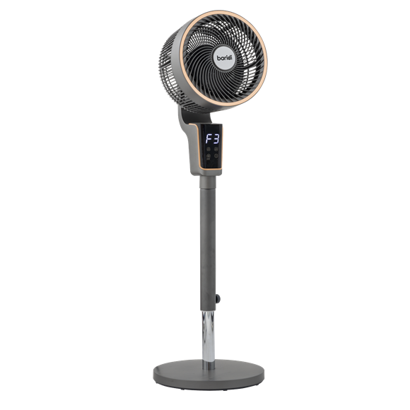 Baridi Pedestal Fan with Remote Control & 12hr Timer 12" - Grey - SE-DH141