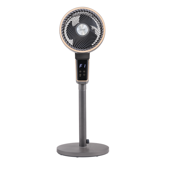 Baridi Pedestal Fan with Remote Control & 12hr Timer 12" - Grey - SE-DH141