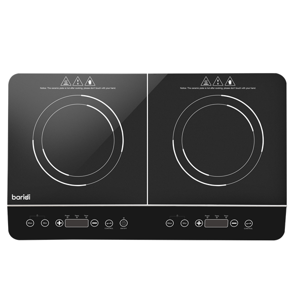 Sealey | Baridi Portable Induction Hob with 2 Cooking Zones 60 x 36 x 6.5cm - Black - DH146