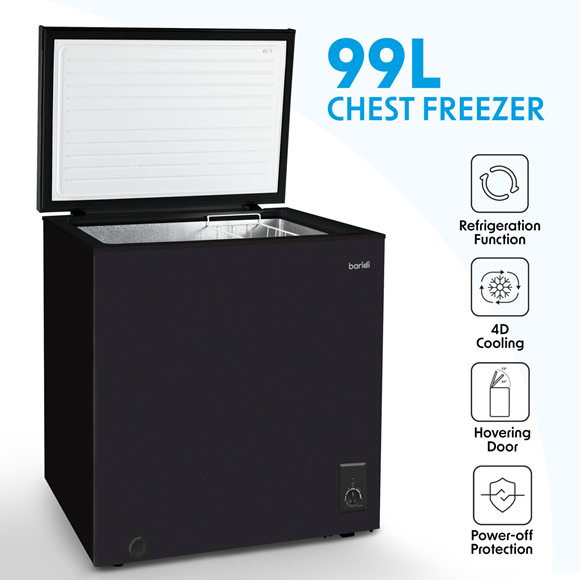 Sealey | Baridi Freestanding Chest Freezer 99L Capacity - Black - DH153