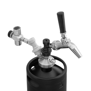 Sealey | Baridi 5L Matte Black Mini Keg Growler Deluxe Style Beer Tap and CO2 Cartridge Holder - DH162