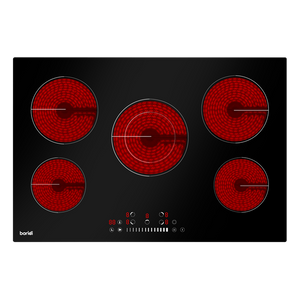 Sealey | Baridi Integrated Ceramic Hob with 5 Cooking Zones 77cm - Black Glass - DH175