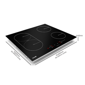 Sealey | Baridi Integrated Induction Hob with 4 Cooking Zones & Bridge Zone 60cm 2800W Output - DH178