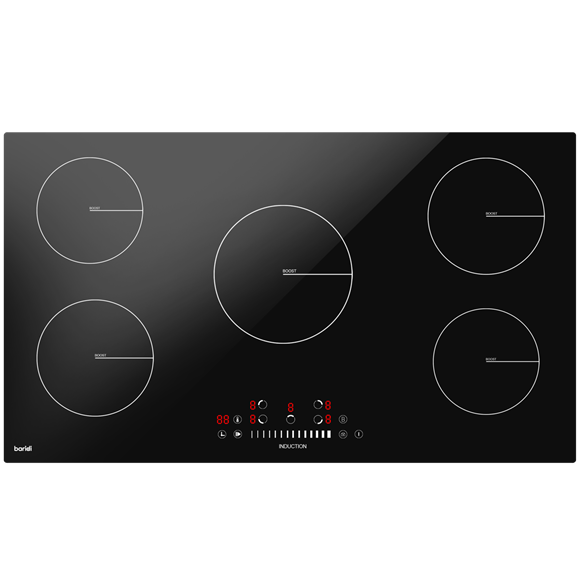 Sealey | Baridi Integrated Induction Hob with 5 Cooking Zones 90cm 9300W Output - DH180