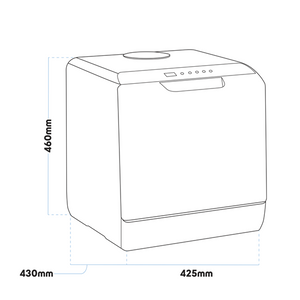 Sealey | Baridi 2-4 Place Settings Mini Portable Tabletop Dishwasher, 5 Wash Functions - DH224A