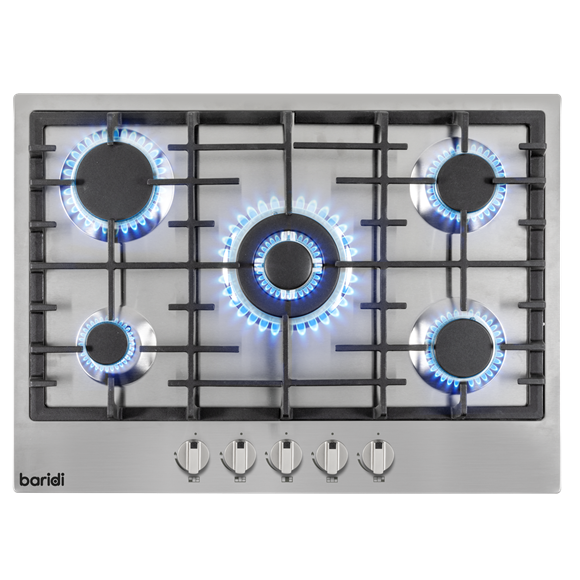 Sealey | Baridi Gas Hob with 5 Cooking Zones 70cm - Stainless Steel - DH227