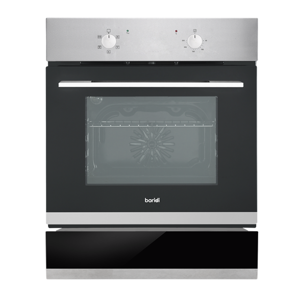 Sealey | Baridi Integrated Fan-Assisted Electric Oven 60cm 55L Capacity with Warming Drawer - Black/Stainless Steel - DH233