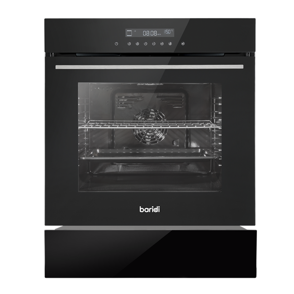 Sealey | Baridi Integrated Fan-Assisted Electric Oven 60cm 72L Capacity with Warming Drawer - Black - DH234