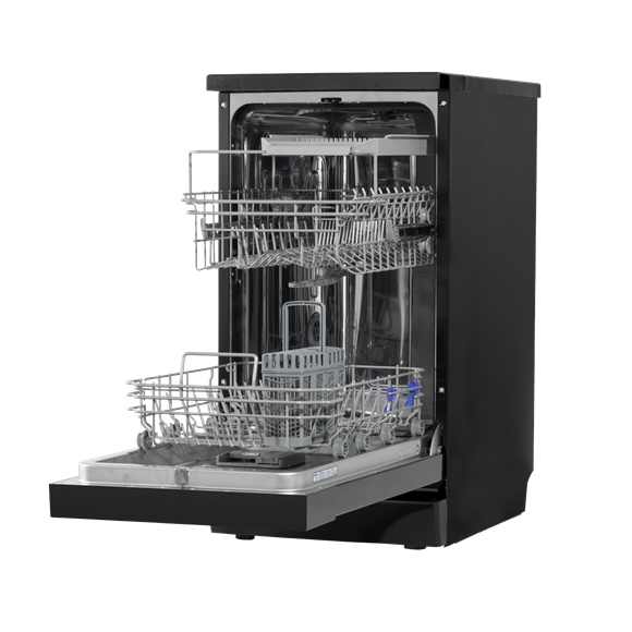 Sealey | Baridi Slimline Freestanding Dishwasher 45cm Wide 10 Place Settings - Black - DH267