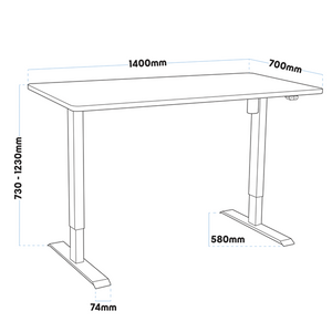 Sealey | Dellonda Black Electric Height Adjustable Standing Desk, 1400 x 700mm Dual Motor 100kg - DH34