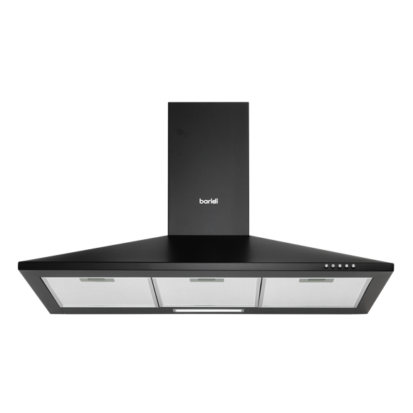 Baridi Cooker Hood, Chimney Style with Carbon Filters 90cm - Black - SE-DH59