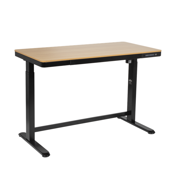 Sealey | Dellonda Single Motor Ultra-Quiet Electric Desk with Control Panel, USB Port & Drawer - Oak Desktop - DH65