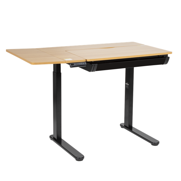 Sealey | Dellonda Single Motor Ultra-Quiet Electric Adjustable Drawing Table with 40° Tilt, Drawer & Side Table - DH71