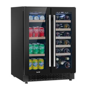 Sealey | Baridi 40 Bottle/120 Can Under-Counter/Freestanding Dual Zone Wine Fridge & Cooler 60cm - DH96