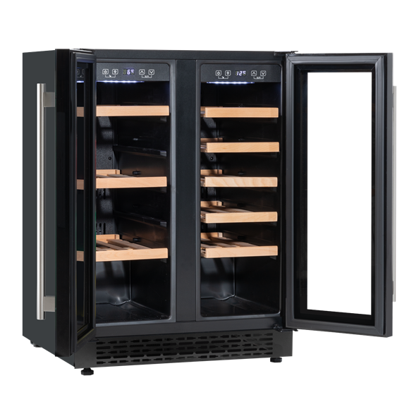 Sealey | Baridi 40 Bottle/120 Can Under-Counter/Freestanding Dual Zone Wine Fridge & Cooler 60cm - DH96