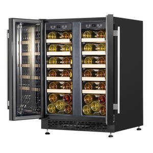 Sealey | Baridi 40 Bottle/120 Can Under-Counter/Freestanding Dual Zone Wine Fridge & Cooler 60cm - DH96