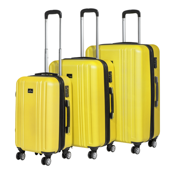 Sealey | Dellonda Lightweight ABS Luggage Set with TSA Lock - Yellow - DL124