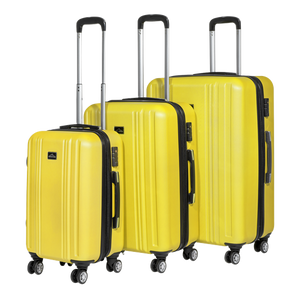 Sealey | Dellonda Lightweight ABS Luggage Set with TSA Lock - Yellow - DL124