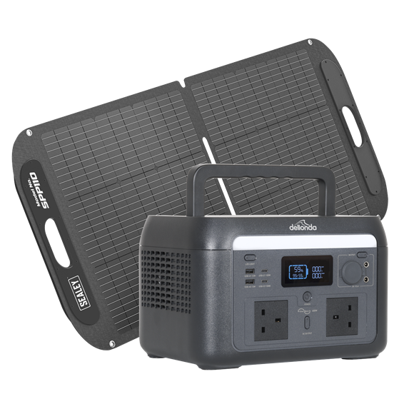 Dellonda Portable Power Station 600W & ETFE Foldable Solar Panel 110W - SE-DL179