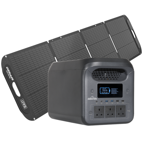 Dellonda Portable Power Station 1800W & ETFE Foldable Solar Panel 220W - SE-DL180