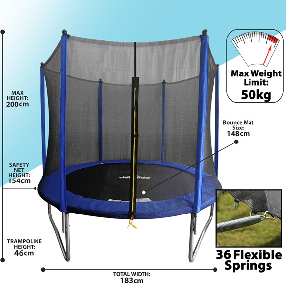 Sealey | Dellonda Heavy-Duty Outdoor Trampoline with Safety Enclosure Net 6ft - DL66