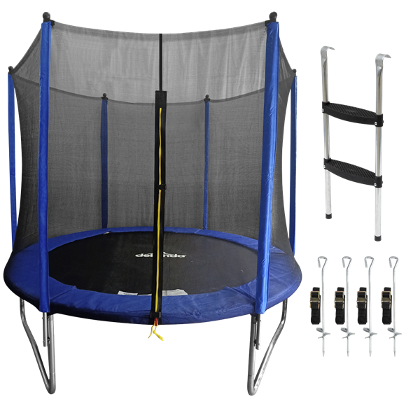 Sealey | Dellonda Heavy-Duty Outdoor Trampoline with Safety Enclosure Net, Anchors & Ladder 8ft - DL93