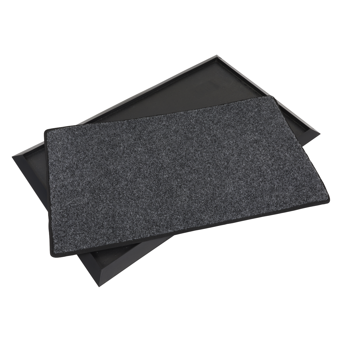 Rubber Disinfection Mat With Removable Polyester Carpet 450 x 750mm - DRM01 - Farming Parts