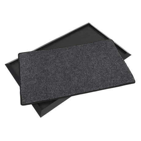 Rubber Disinfection Mat With Removable Polyester Carpet 450 x 750mm - DRM01 - Farming Parts