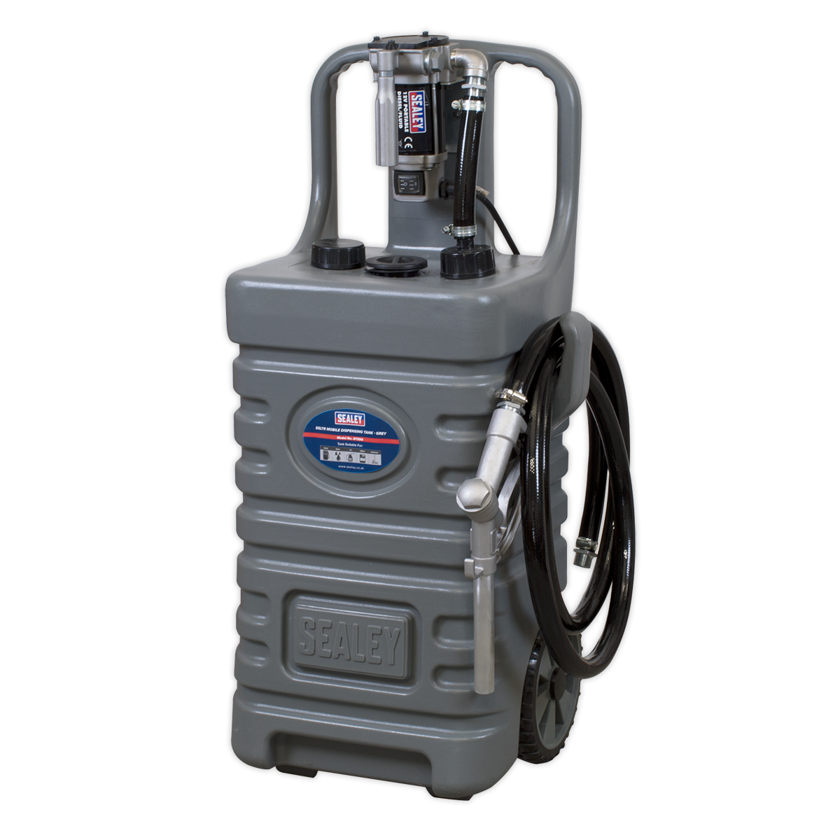 Mobile Dispensing Tank 55L with Diesel Pump - Grey - DT55GCOMBO1 - Farming Parts