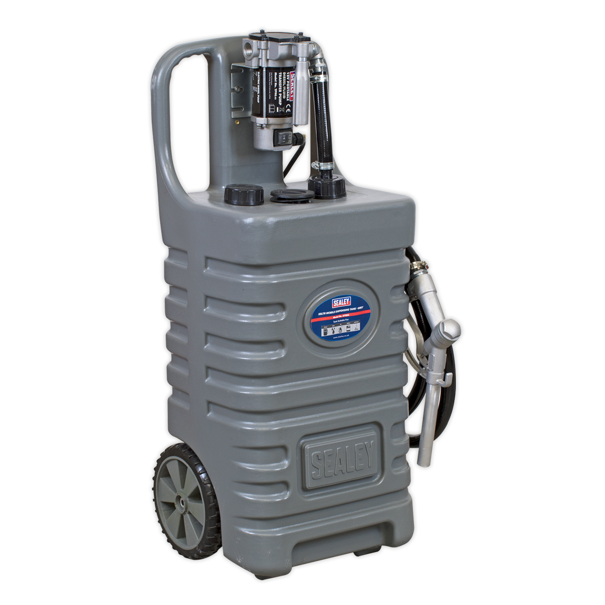 Mobile Dispensing Tank 55L with Diesel Pump - Grey - DT55GCOMBO1 - Farming Parts