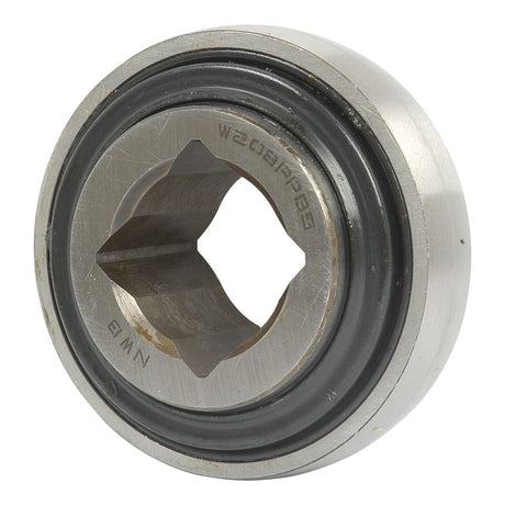 A Sparex Disc Harrow Bearing (DNF240-9AG) - S.55215 with a hexagonal inner hole and circular outer ring. This metal bearing, featuring a 2RS Seal Type, has engraved markings on its surface.