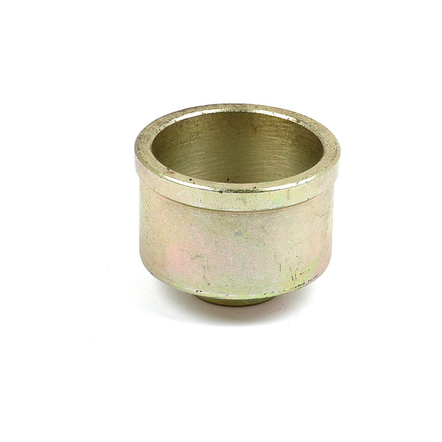 The Draft Control Seat by Sparex, part number S.42010, is a cylindrical metal bushing with a flanged edge and a smooth interior surface, ideal as a plunger seat for draft control systems. It is depicted against a white background.