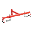 Red metal engine support beam, branded as Sealey's ES600, designed for lifting and transporting up to 600kg with two hooks and featuring a height-adjustable foot for enhanced versatility.