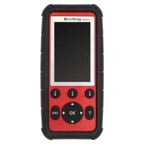 A diagnostic tool titled "Autel MOT Pro II® - Multi-Manufacturer Diagnostic Tool - EU908PRO" from Sealey, featuring a red body with a black border, a screen, and multiple buttons including ESC, OK, and directional arrows. This advanced device offers extensive manufacturer coverage for comprehensive diagnostics similar to the MaxiDiag MD808 Pro.