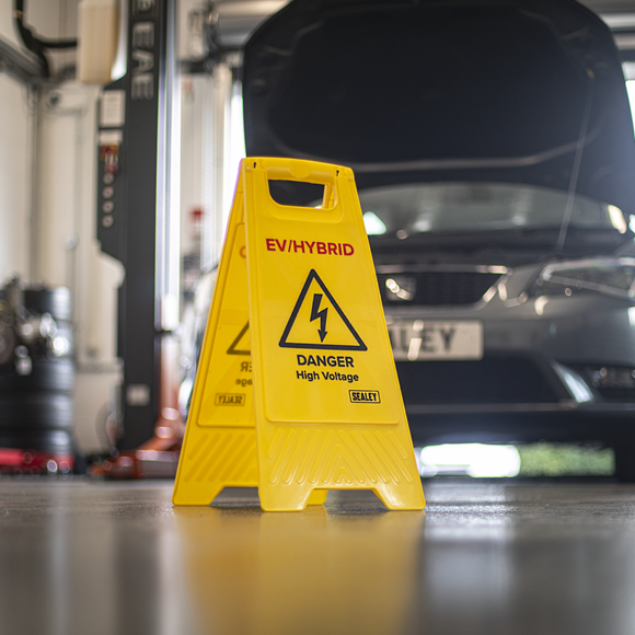 Sealey EV/Hybrid Floor Warning Signs Pack of 2 SE EV19