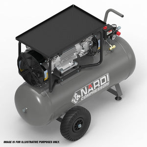 Image of an SIP NARDI EXTREME 4 250HP 90ltr Compressor (SIP-EXT90254), featuring a large cylindrical tank, protective grill, various pipes, and a control panel. Note: Image is for illustrative purposes only.