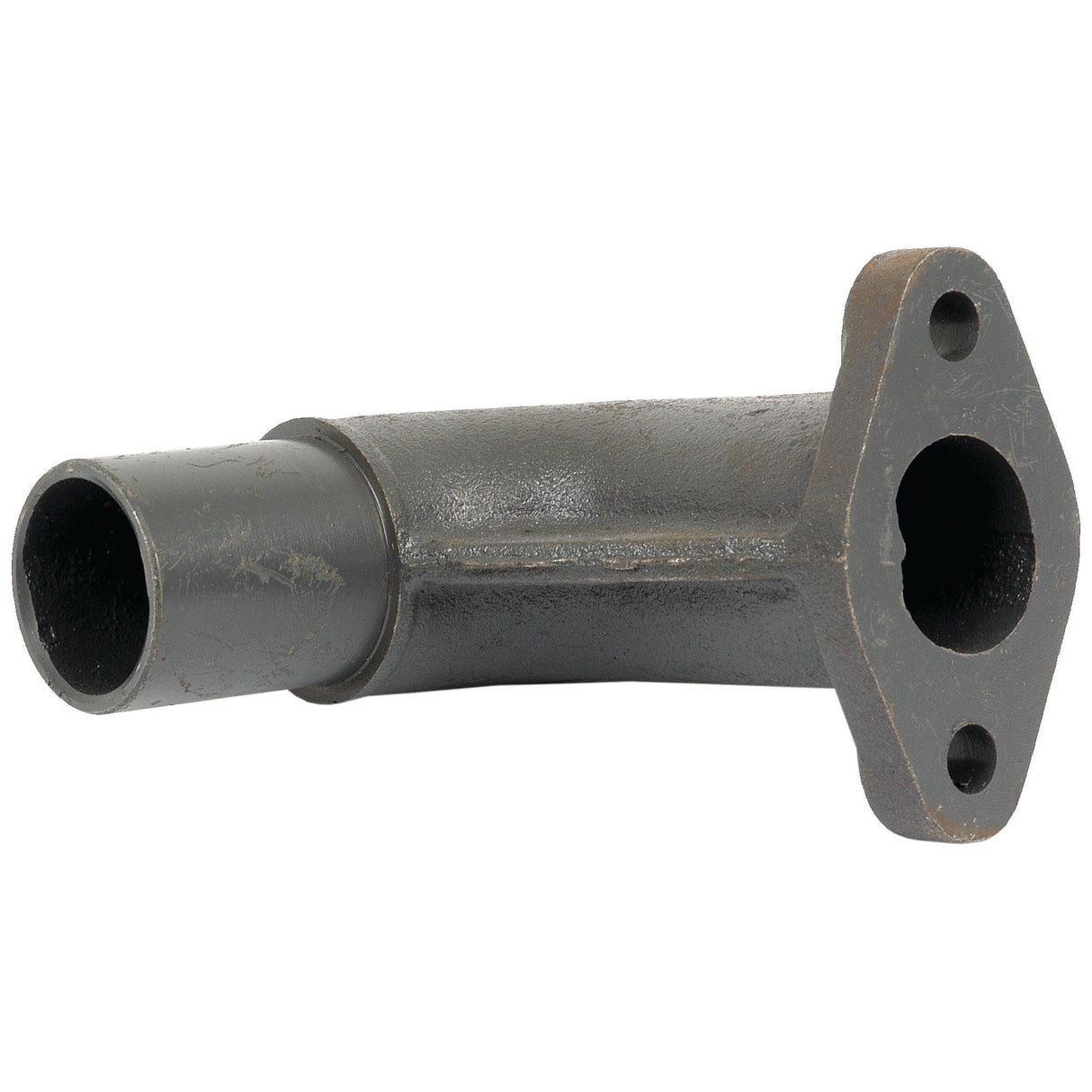 A rusted, metallic Exhaust Elbow - S.70771 from Sparex, featuring flange bolt holes for mounting at one end.