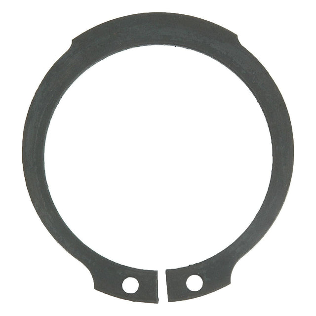A Sparex black external circlip, part number S.55067, featuring two small holes near the split ends and a semi-circular cutout at the top, conforms to DIN 471 standards and is sized at 8mm.